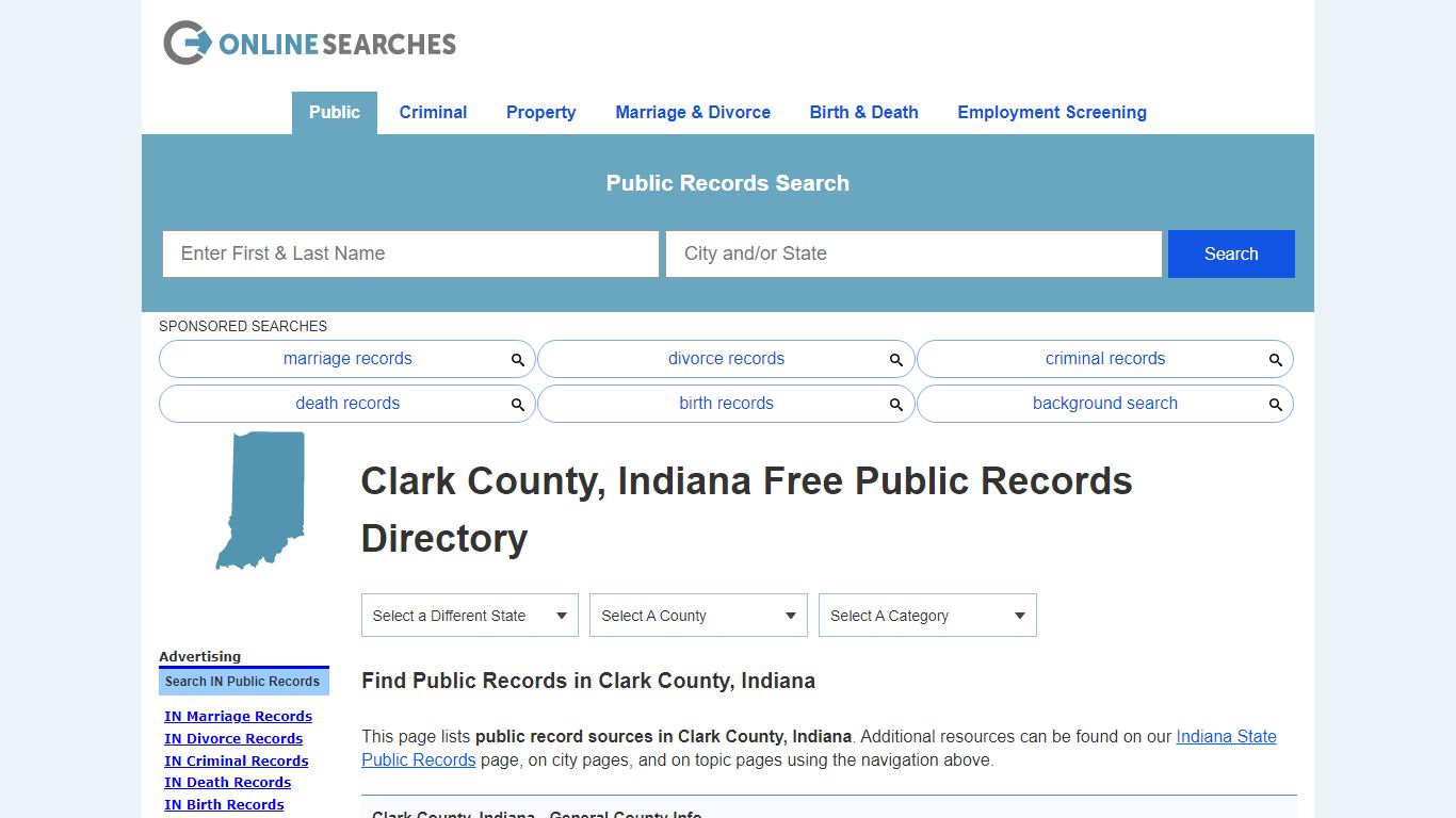 Clark County, Indiana Public Records Directory