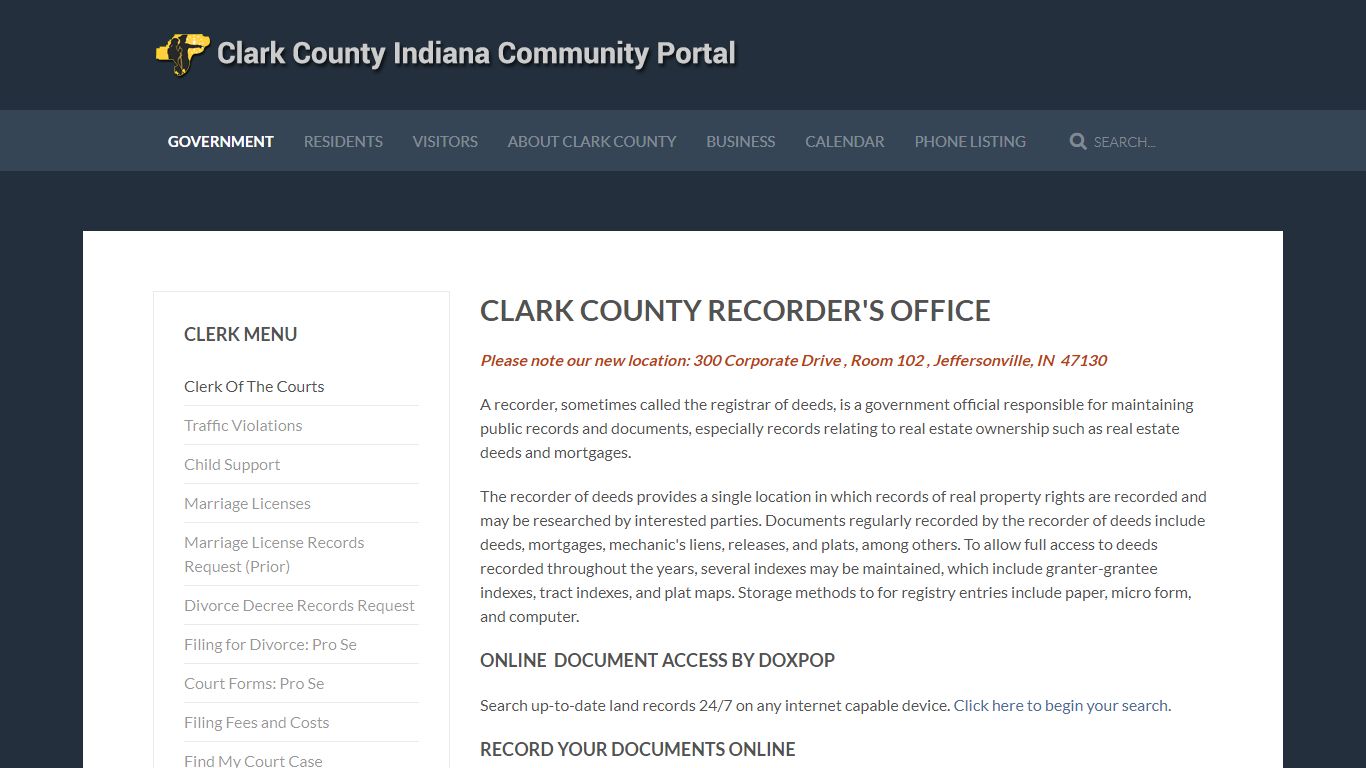 Clark County Recorder's Office - Indiana